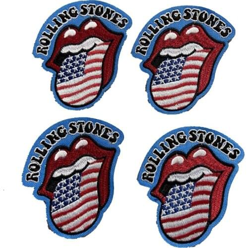 Iron on usa flag tongue patches for jackets front red badge