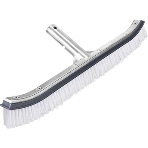 New Swimming Pool Brush Head, 18-Inch Polished Aluminum Brush Head, for Cleaning Walls and Tiles (Not Including Poles)