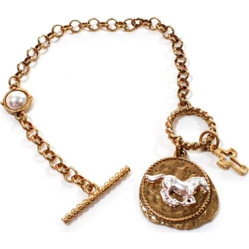 2020 New Fashion Gold Color Running Horse Pendant Bracelets For Women Girl Charms Bracelet Best Gift Summer Jewelry