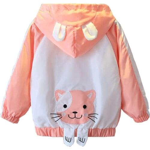 Coat Boy Jacket Girl Casual Hooded Windbreaker Baby Cartoon Cat Outerwear Kids Thin Clothes Children Zipper Cardigan Jackets
