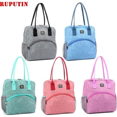 Portable Lunch Bags New Thermal Insulated Lunch Box Tote Cooler Handbag Bento Pouch Dinner Container School Foods Storage Bags