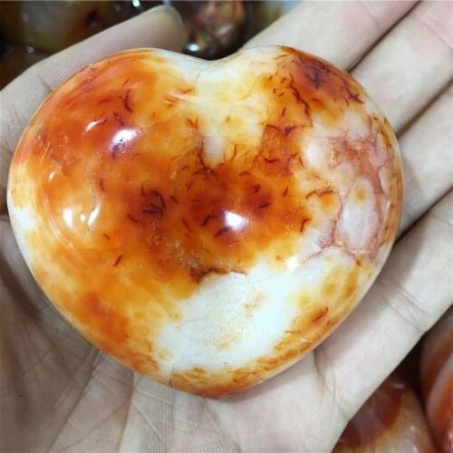 Rare Carnelian Crystals Quartz Agate Heart Polished Specimen Natural stones and Minerals