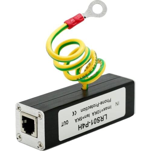 RJ11 Telephone Fax Surge Protector IP20 Lighting Thunder Arrester Protection Device 110V Lightning Arrester RJ-11 Port