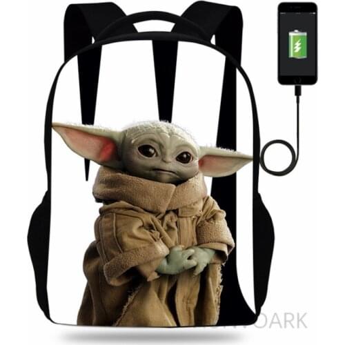 Babyyoda Backpack For Girls Boys Star Wars USB School Bags Children Backpacks For Teenagers The Mandalorian Mochila Escolar