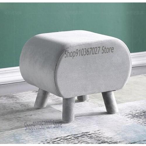 Nordic Flannel Stool Net Red Fabric Shoe Changing Stool Living Room Coffee Table Stool Modern Minimalist Sofa Footstool