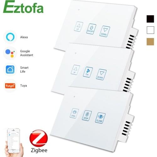 ZigBee Smart Home Wifi Wall Touch Switch Dimmer/Fan/Curtain Switch ,Compatible With Alexa Google Home
