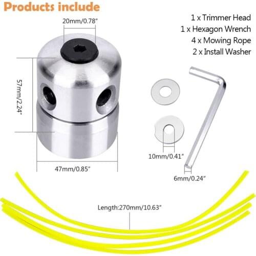3Styles Universal Trimmer Head Aluminium Strimmer Head Trimmer Heads String Set Grass Brush Cutter Accessory