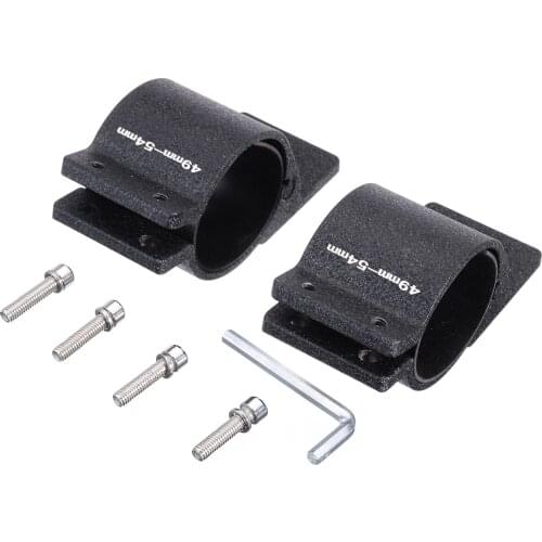 2PCS 49-54mm Black Aluminium Motorcycle Fork Clamp Mount Holder Bracket For Headlight Turn Signal Light Fog Light