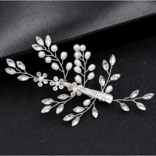 Fashion Bridal Barrettes Wedding Hair Clips Jewelry Accessories Clear Crystal flower Women Hair Ornaments Hair clip
