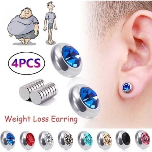 1 Pair Magnetic Slimming Earrings Weight Loss Body Relaxation Massage Slim Ear Studs Patch Health Jewelry Girls Women Best Gift