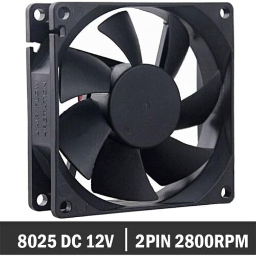 1pcs/Lot GDT 2Pin 12V 8cm 80mm 80mmx80mmx25mm DC Cooling Fan