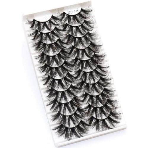 10 pairs dramatic 3d mink lashes natural false eyelashes soft long fake eyelash extension handmade fluffy lash