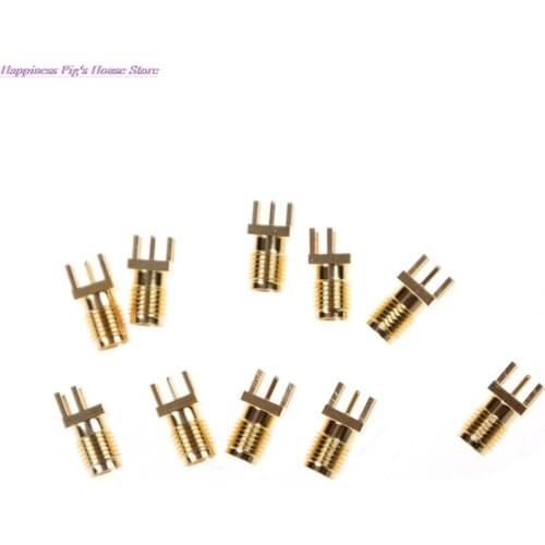 10 Pcs 0.062' SMA female PCB Edge Mount RF Solder Adapters SMA Female Jack Receptacle Solder
