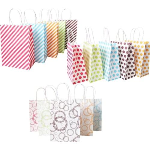 10Pcs 16x22cm Paper Bags with Handles Wedding Favors Gift for Guests Souvenirs Birthday Party Christmas Gift Bag gift box