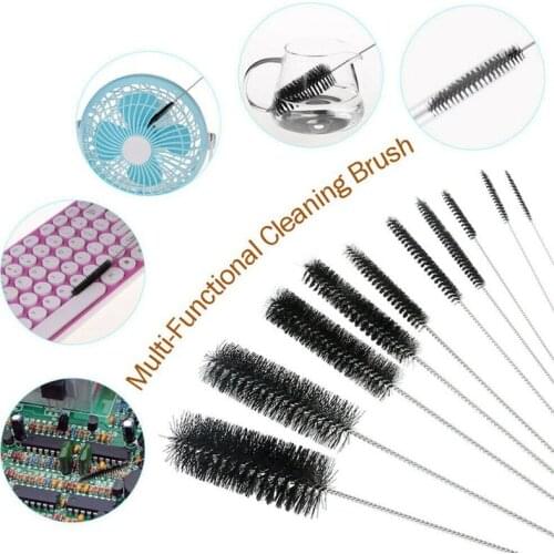 10pcs/set Nylon Stainless Steel Tattoo Equipment Mechanical Cleaning Strip Brush Tool Brush Various Sizes Cleaning Brush Set