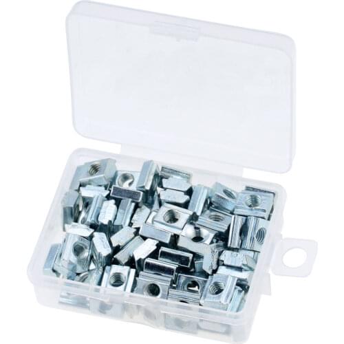100Pcs/Box M3 M4 M5 M6 T Sliding Hammer Nut Block Square Nuts For 20 Series Aluminum Extrusion Profile