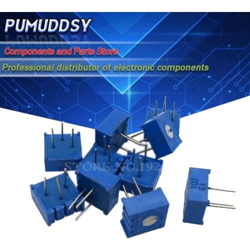 1000PCS 3386P potentiometer precision adjustable resistance 100 200 500 ohm 1K 2K 5K 10K 20K 50K 100K 200K 500K 1M ohm