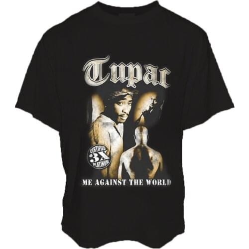 2PAC West Coast hip hop short sleeved street style retro rap t shirt TUPAC