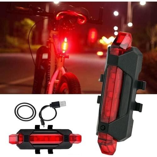 USB Charged LED 4-Function Bicycle Rear Stop Warning Light - High Quality 2021