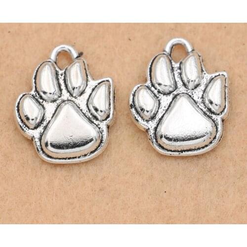 5pcs Antique Silver Plated Bear Paw Footprint Charms Pendants Jewelry Accessories DIY Jewelry Making Bracelet 20x16mm