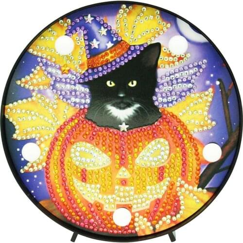 5d Diamond Painting Accessories Halloween Black Cat Led Diamond Painting Light Christmas Halloween Gift Free Shipping ZXD063