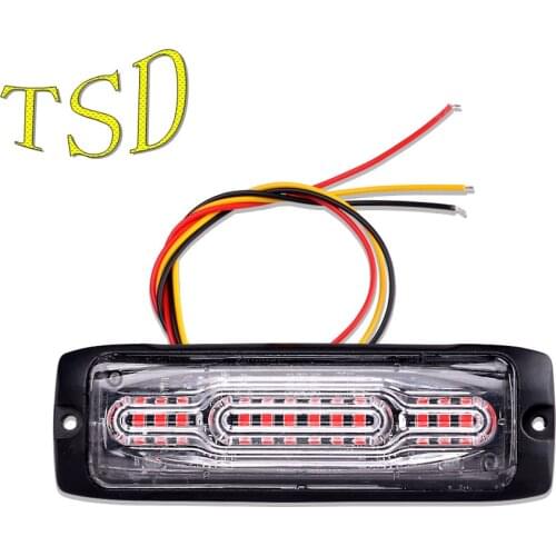 Emergency Ambulance Strobe Light 16 Modes Flashing Lighting 12W Pickup Trucks LED Side Warning Signal Lamp Waterproof IP65 Amber