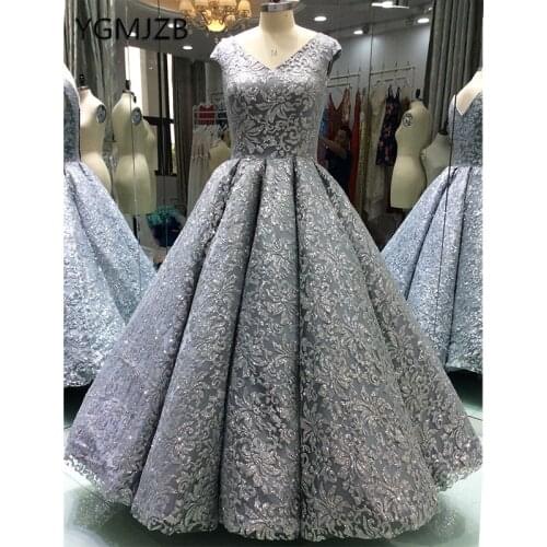 Ball Gown 2018 Evening Dresses Long Glitter Luxury Sequined Sparkly Saudi Arabic Women Formal Evening Prom Gowns Robe De Soiree