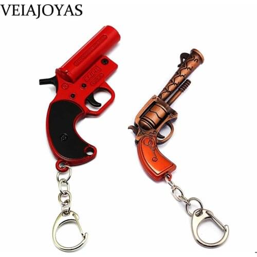 Playerunknowns Battlegrounds PUBG Keychain P92 Flare Gun Alloy Model Pendant Key Ring Holder Men Car Key Chain Chaveiro Jewelry