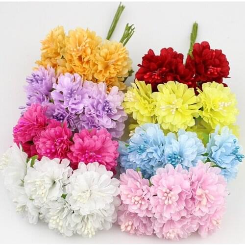 3cm 72pcs/lot Silk artificial Stamen Bud Bouquet flower for home Garden wedding Car corsage decoration crafts plants