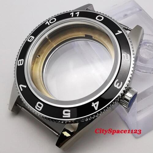 Corgeut 41mm Steel Watch Case Ceramic bezel fit Miyota 8205 8215,ETA 2836 DG2813 Movement mens watch