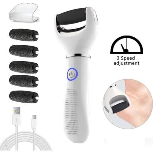 Electric Foot File Pedicure Tools Three-Speed Adjustment USB Pedicure Machine Dead Skin Callus Remover Portable Foot Care Tool