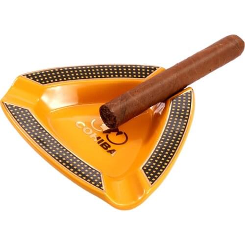 Cigar Gadgets Ceramic Ashtray Single Cigar Holder mini Portable Ash Slot tray Tobacco Cigarette Ashtray Gift Box for COHIBA