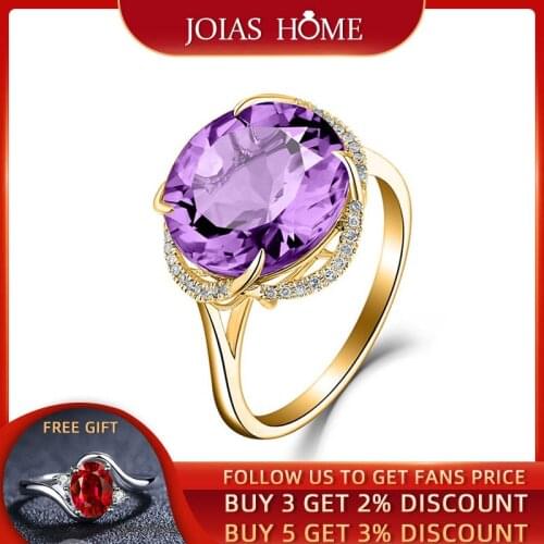 JoiasHome Trendy Resizable Silver 925 Jewelry Gemstones Ring for Women Citrine Amethyst Aquamarine Gold Color Opening adjustable