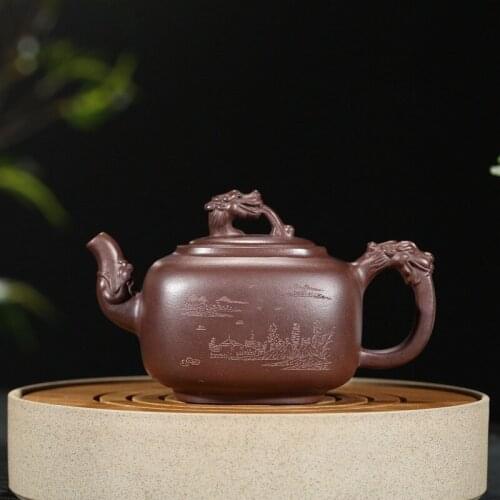 Quality goods are recommended undressed ore authentic masters all hand purple mud fish dragon pot teapot tea undertakes
