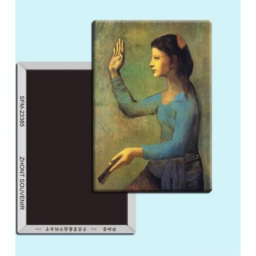 Picasso paintings “A woman with a fan in her hand”,Souvenirs of gifts for friends Magnetic refrigerator 23385