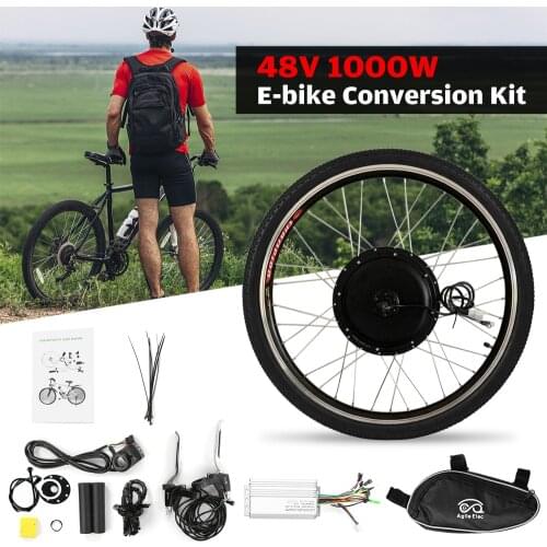 Electric Bike Conversion Kit 48V 1000W Front Wheel Hub Motor Kit E-Bike Brushless Controller PAS Sensor Bike Brake Shifter Kit