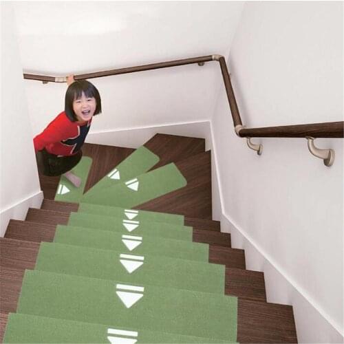 Staircase Step Pad Carpet Splitting Self-adhesive Night Solid Wood Non-slip Floor Foot Green Arrow