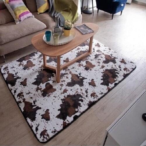 Cowhide Rug zebra flower slip-resistant rug for living room area carpets for kids bedroom 7 pattern Rectangle shape animal mat