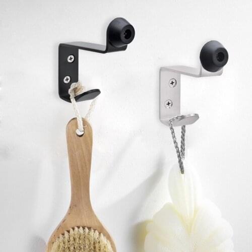 304 stainless steel storage hooks with door stopper Doorknob rubber bumper Damper wall protector Toilet bathroom Door Hardware