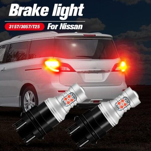 2pcs LED Brake Light Blub Lamp 3157 3057 P27/7W T25 Canbus For Nissan Frontier 2000-2019 Xterra Titan 2004-2015 Armada Quest