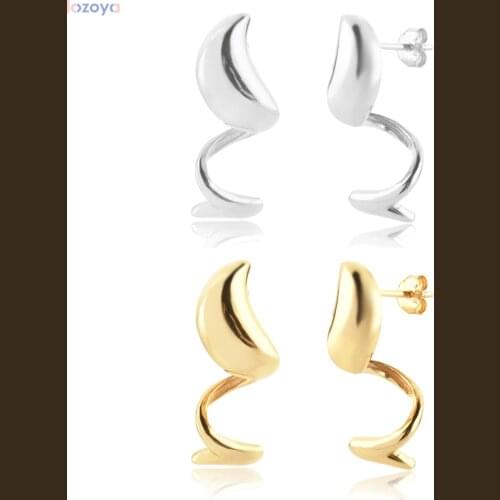 LOZOYA 925 Sterling Silver Screw Twist Women Luxury Stud Earring Piercing Clips Pendiente Fine Jewelry Jewels For Party