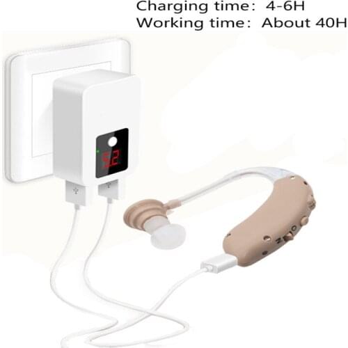 Small Rechargeable Hearing Aids BTE USB Earphone In The Ear S-25 Adjustable Tone Sound Amplifier Ear Care Portable Deaf Elderly