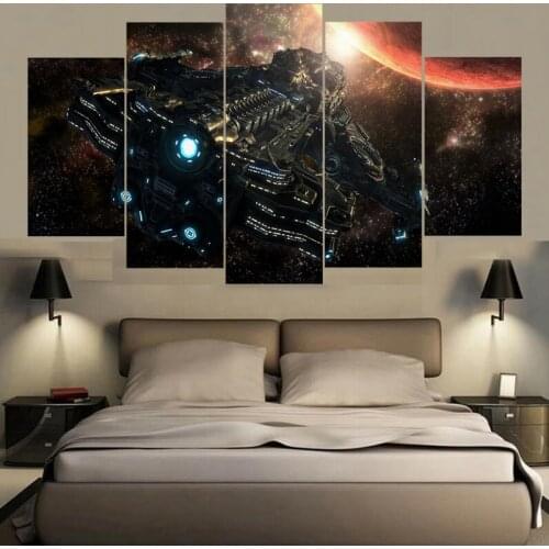 No Framed 5 Panel Starcraft Game Modular Wall Art Canvas HD Posters Pictures HD Paintings Home Decor Living Room Decoration