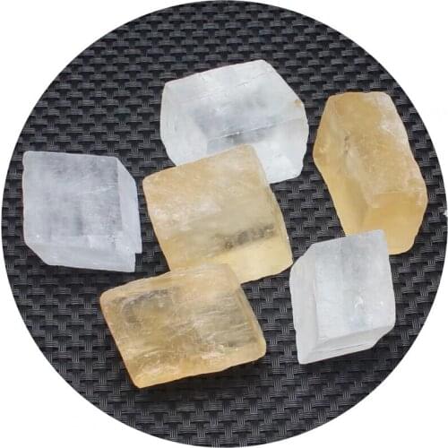 1pcs Natural square calcite stones orange Iceland square Quartz Crystal Rock Energy Mineral Specimen for collection Healing