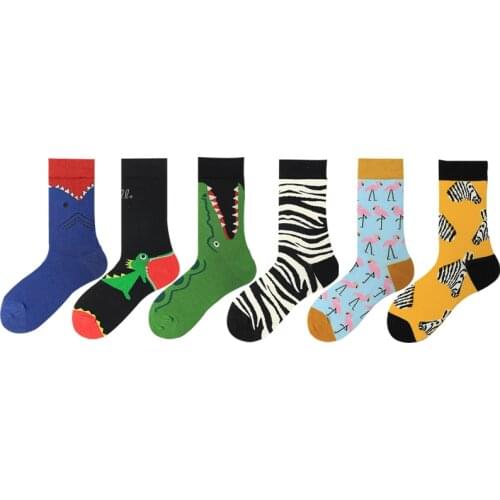 1PC New Men‘s Socks Travis Scott Sports Socks 100% Cotton Brand Men Socks Big size 36-44 Thick Autumn Winter Art Shark Printing