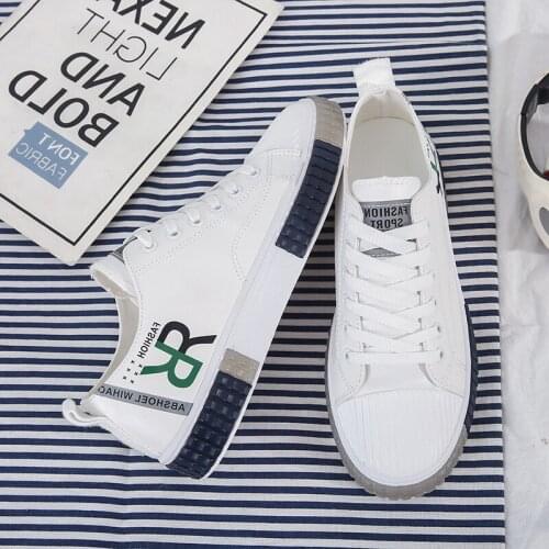 New 2021 Spring Mens Casual Shoes Comfortable Flat Shoes Fashion Outdoor Shoes Non-slip Soft Sole Shoes White Leather Shoes39-44