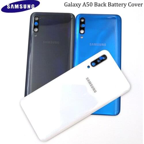 Original Samsung Galaxy A50 2019 A505 A505F A505DS Rear Door Housing Cover Battery Back Case For Samsung A 50 With Camera Lens