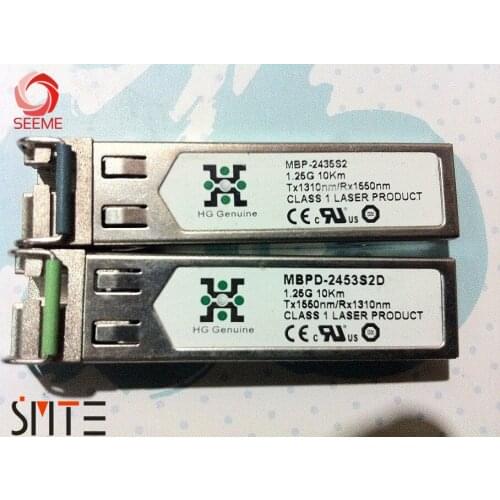 Original HG Genuine MBP-2435S2 MBPD-2453S2D 1.25G 10km single fiber module a pair price