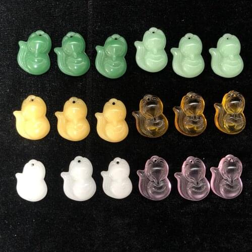 25-26mm Fox Pendants Feng Shui Chakra Healing Reiki Quartz Stone Home Decoration Stone Handicraft Decoration Fox Carving Pendant