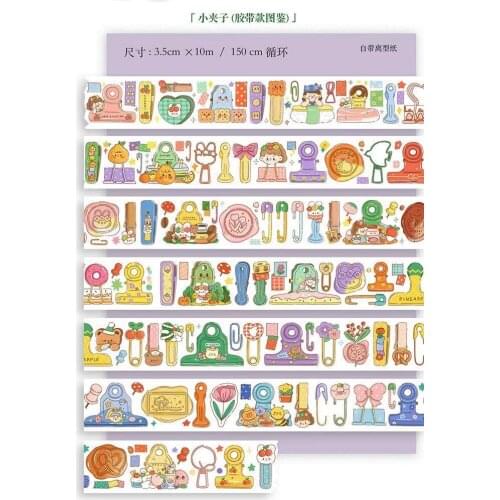 Lovely Paper Clips Washi Tape for Card Making Bullet Journal DIY Scrapbooking Decorative Sticker